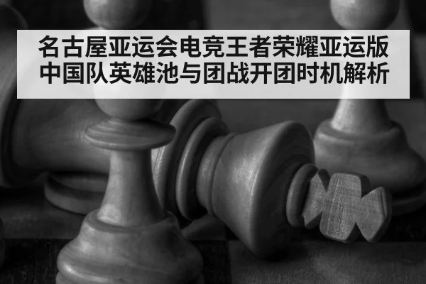 名古屋亚运会电竞王者荣耀亚运版 中国队英雄池与团战开团时机解析